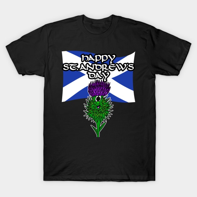 Scotland St Andrew's Day Scottish Flag Thistle T-Shirt by doodlerob